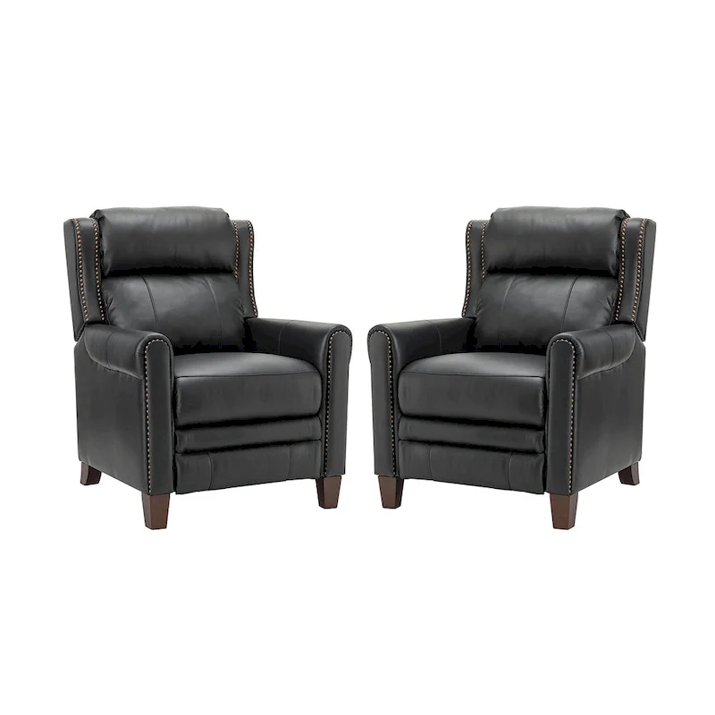 Felisa 32.48 Wide Genuine Leather Manual Recline Set of 2