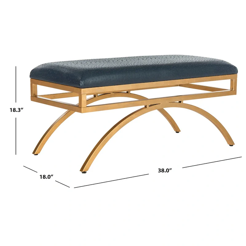 SAFAVIEH Belinda Modern Glam Arc Bench - 38 x 18 x 18.3 - 38Wx18Dx18H