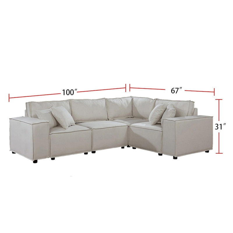Modular Sectional Sofa with Ottoman