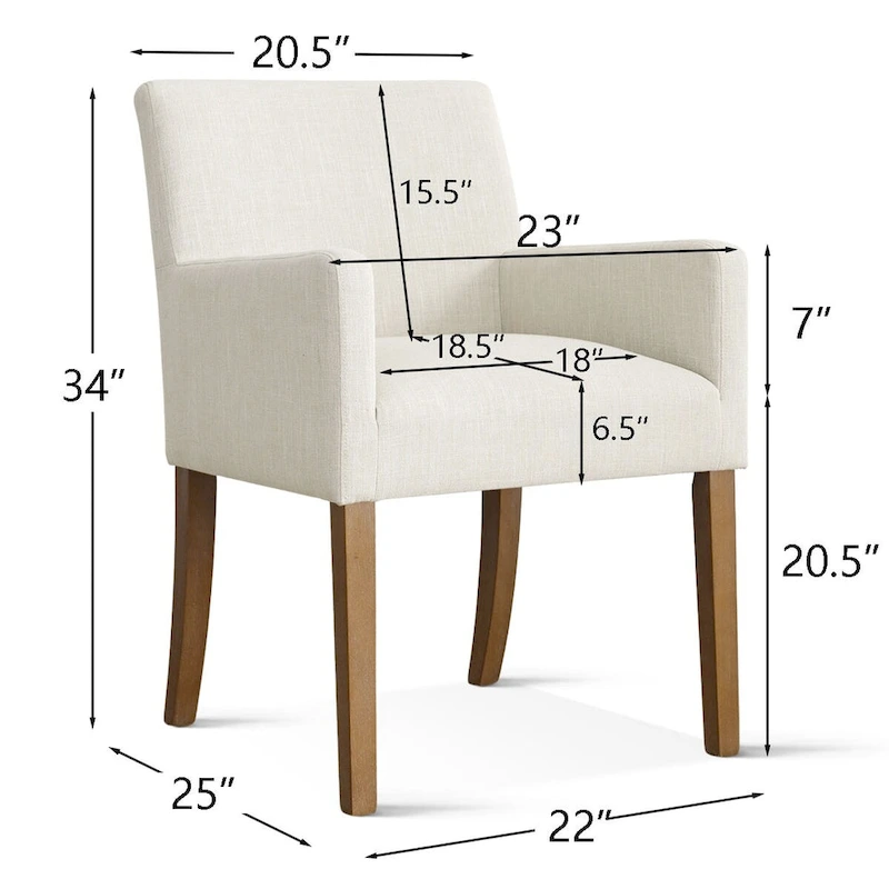 Linen Upholstered Armchair(Set of 2)