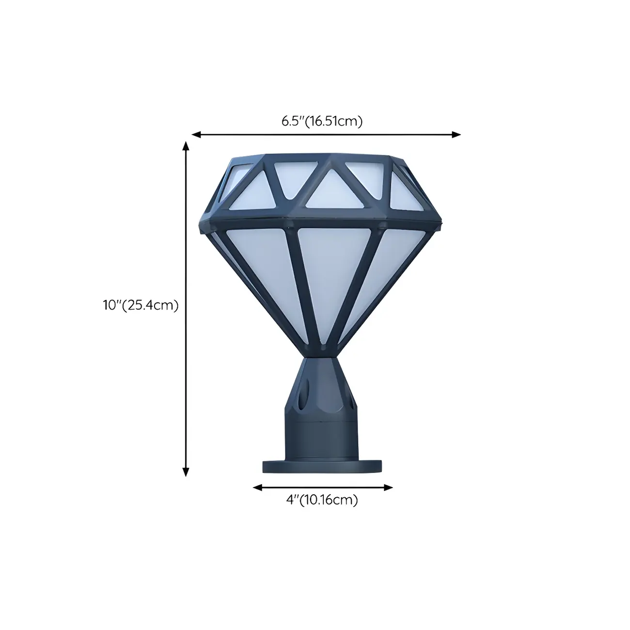 Black Metal Diamond-Design Post Cap Light
