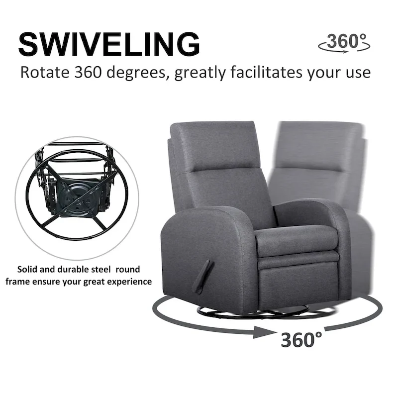 Manual Glider Recliner Rocker Swivel Chair