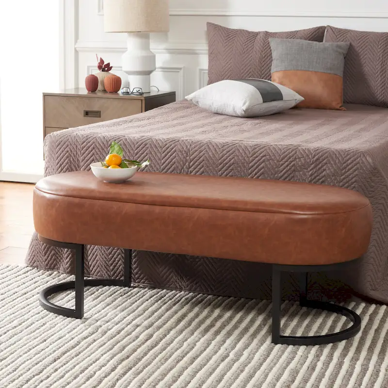 SAFAVIEH Home Collection Bellezza Oval Bench - 50 W x 20 D x 19 H