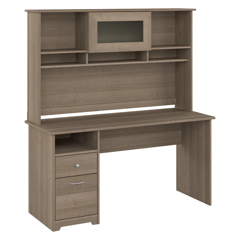 Cabot 60W Computer Desk with Hutch in Espresso Oak by Bush Furniture