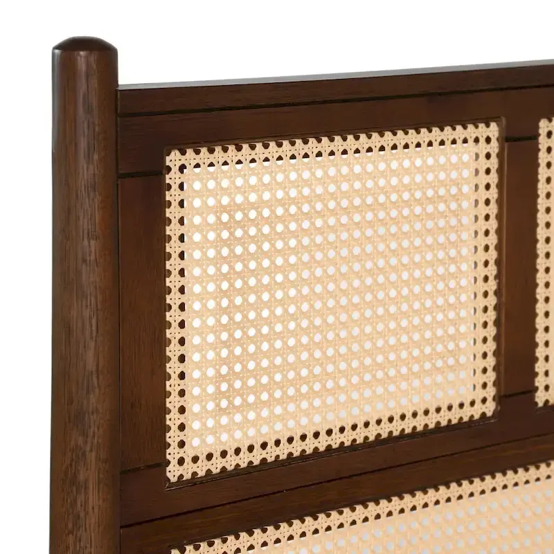 Grain Wood Furniture Mid Century Cane Bed