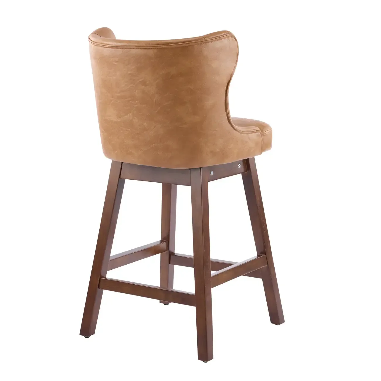 Set Of 2 Bar Height Mid-century Modern Upholstered Bar Stools