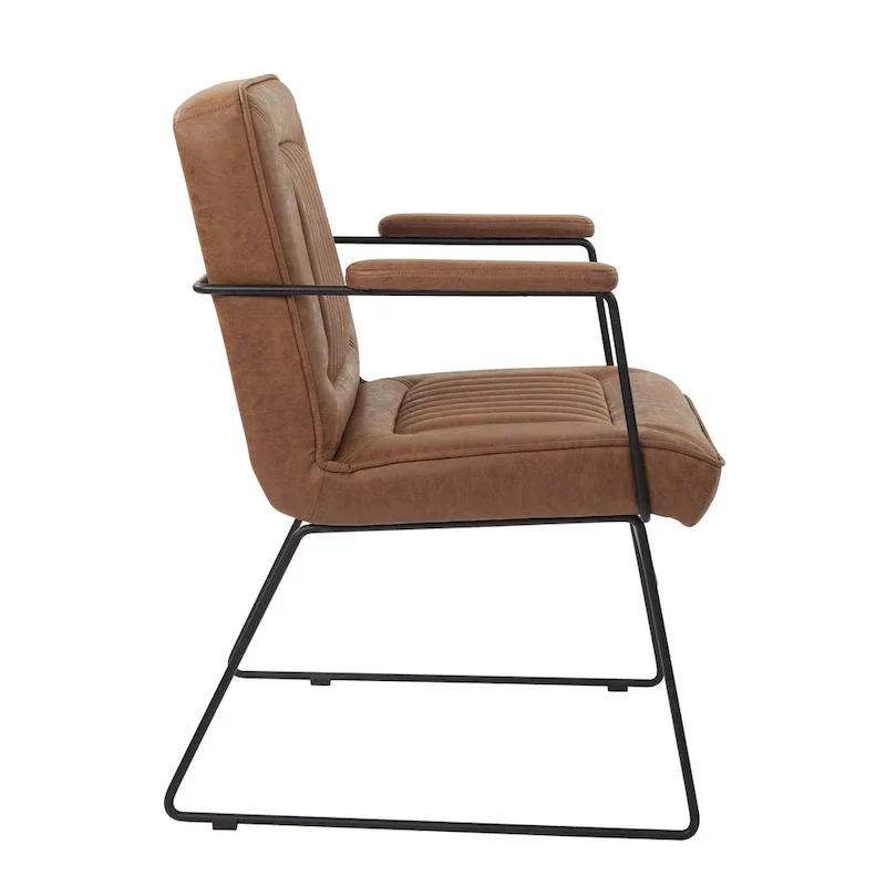 Teigen Faux Leather Chair with Sled Base