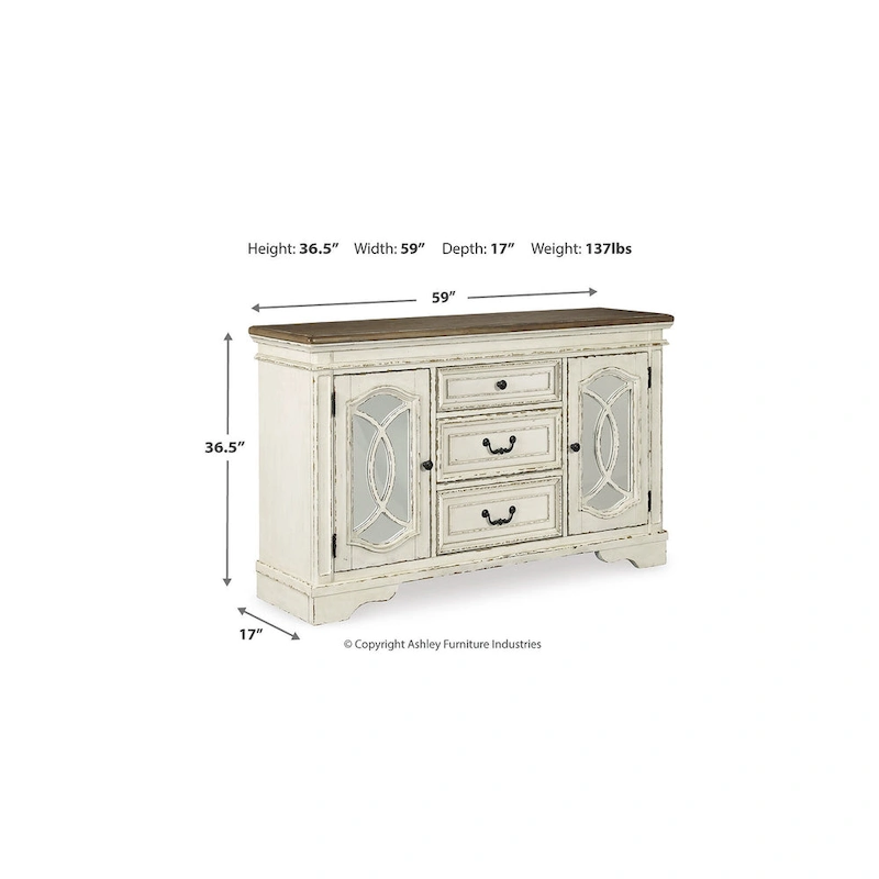 Signature Design by Ashley Realyn White/Brown 8-Piece Dining Package