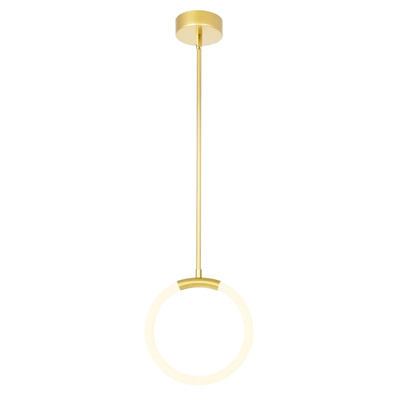 Hoops 1 Light LED Pendant With Satin Gold Finish - Satin Gold