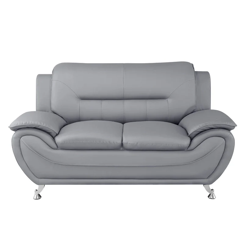 Sanuel 61.3 Faux Leather Pillow Top Arm Loveseat - N/A
