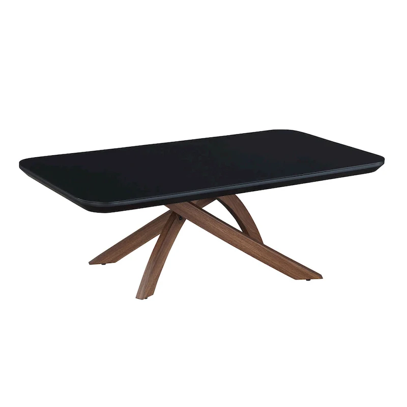 Somette Emerson Sleek Black Glass Cocktail Table