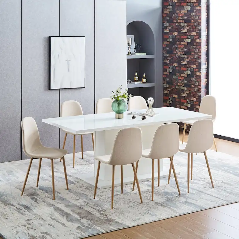 HomyLin Dining Chair Set of 4 Upholstered Fabric Low Back Armless