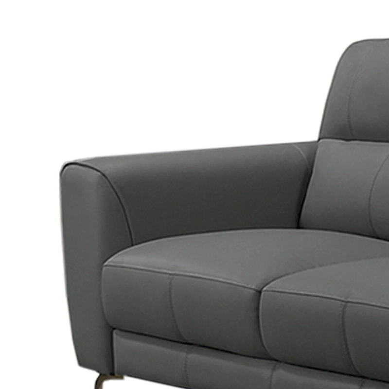 2 Piece Faux Leather Sofa Set with Triangular Chrome Legs