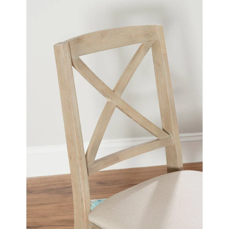 Lesvos X Back Grey Wash Folding Side Dining Chair (Set of 2)