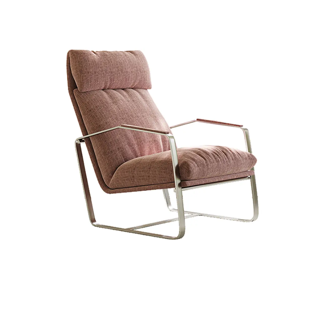 Modern Chenille High-Back Accent Chair With Arms