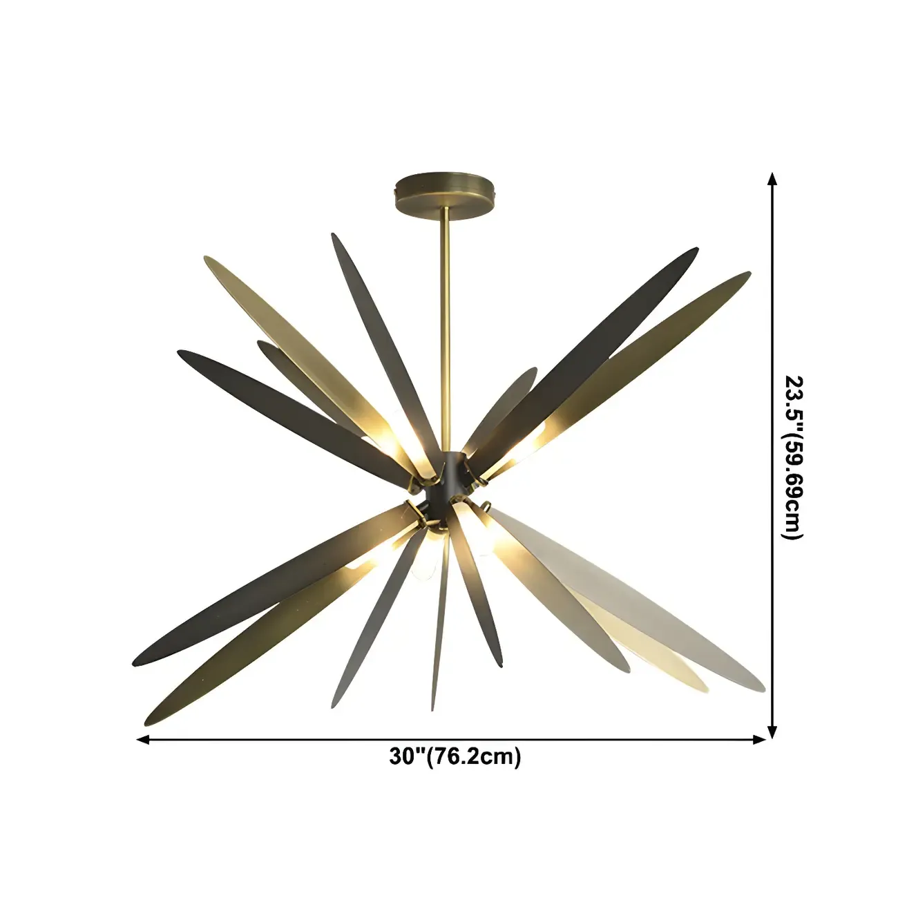 Modern Metal Sputnik Starburst Chandelier Adjustable Downrod