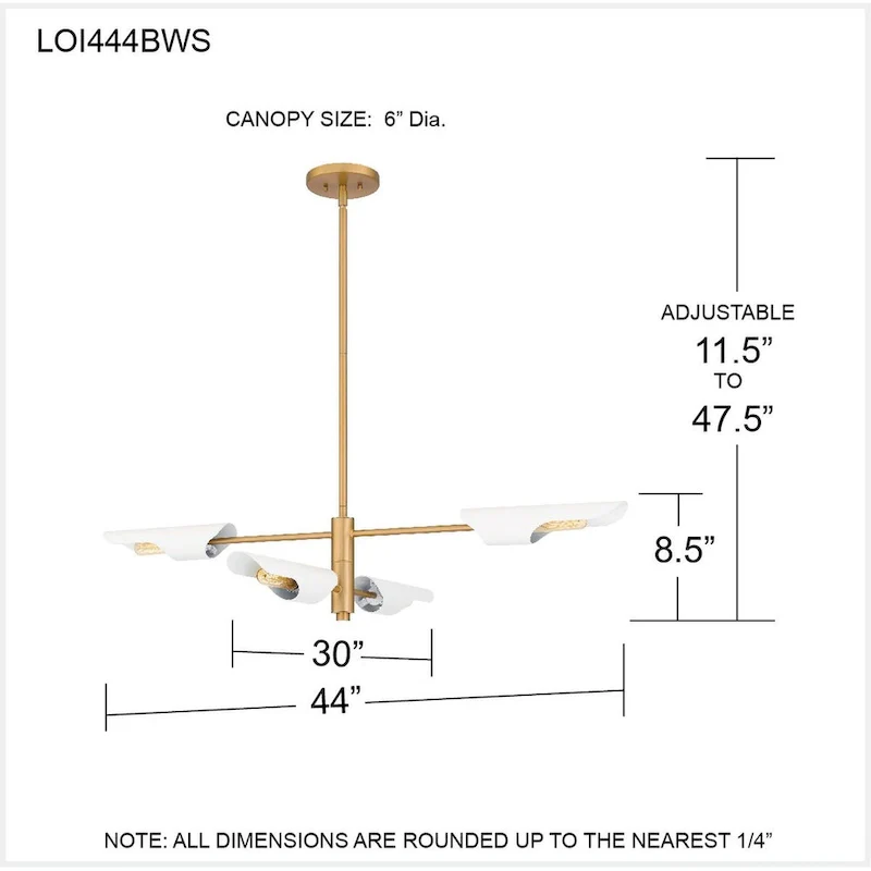 Leoni 4-Light Brushed Weathered Brass Island Light
