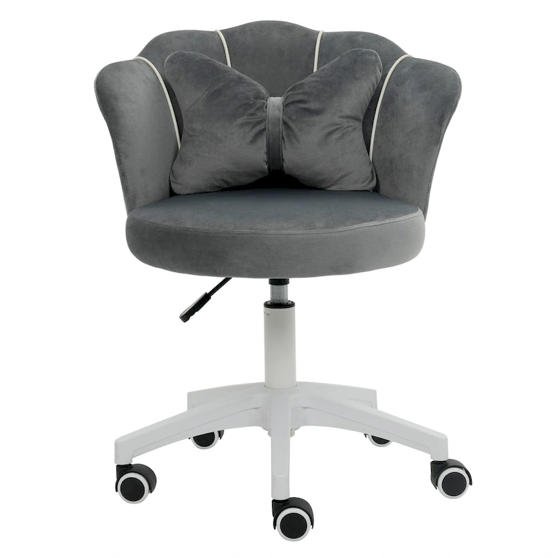 XINMICS Modern Velvet Task Chair 360 Swivel Adjustable Height Office Chair