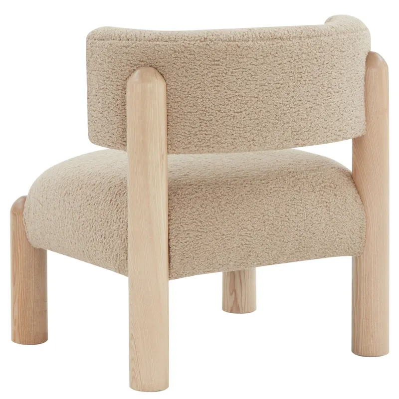 Faux Shearling Accent Chair - 26 In. W x 26 In. D x 28 In. H