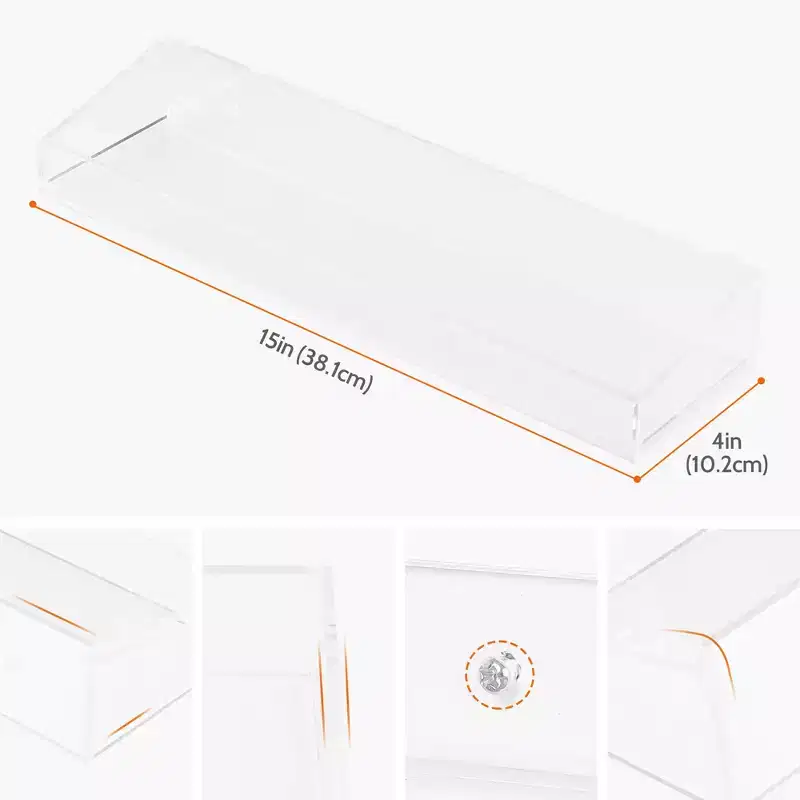 Clear Acrylic Floating Wall Shelf, 15