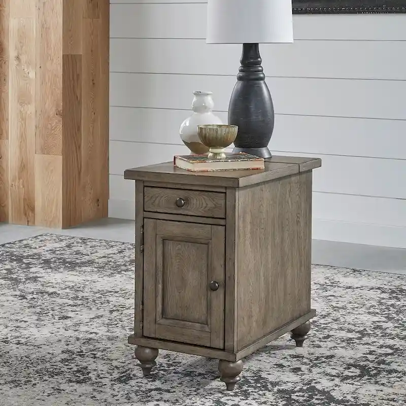 Americana Farmhouse Dusty Taupe Chairside Table