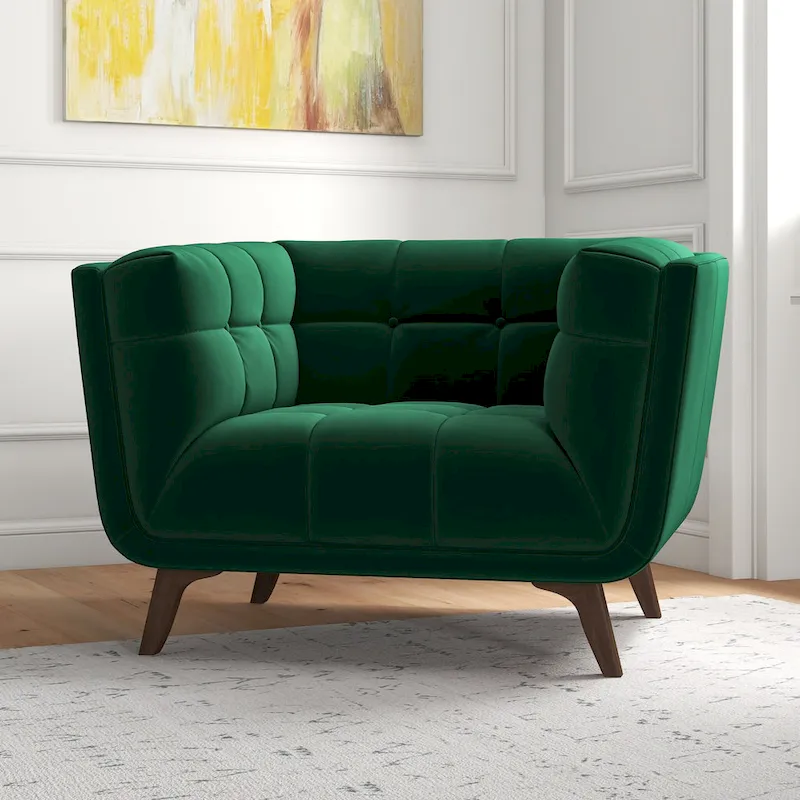 Kameron Mid Century Modern Luxury Tufted Accent Armchair