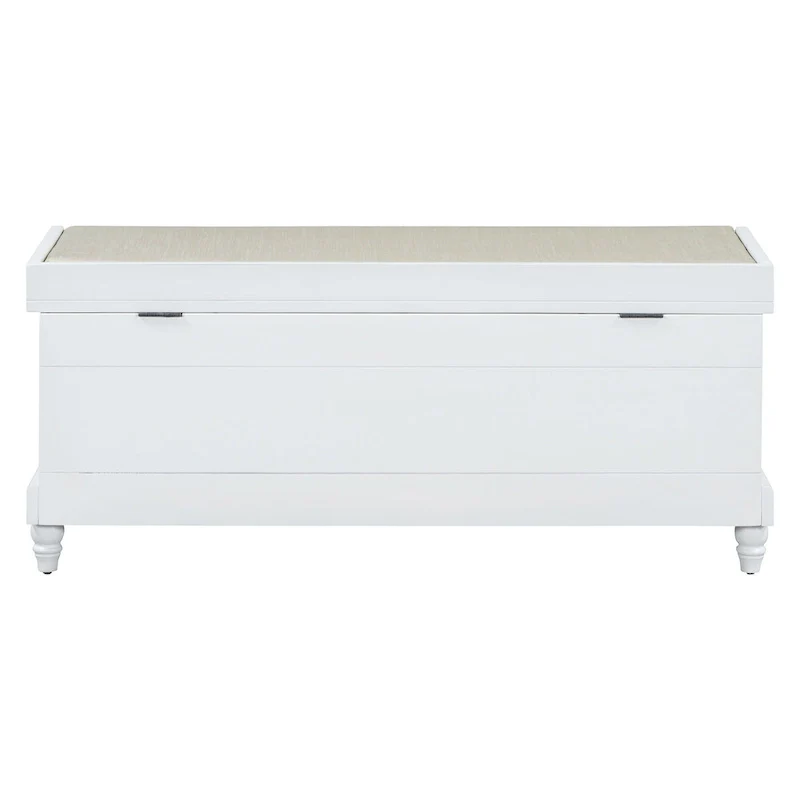 Classic Fluted Shoe Bench with Cushion & 3 Drawers