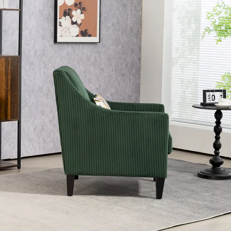 Emerald Modern 26.8 Arm Chair with Rubber Wood Legs