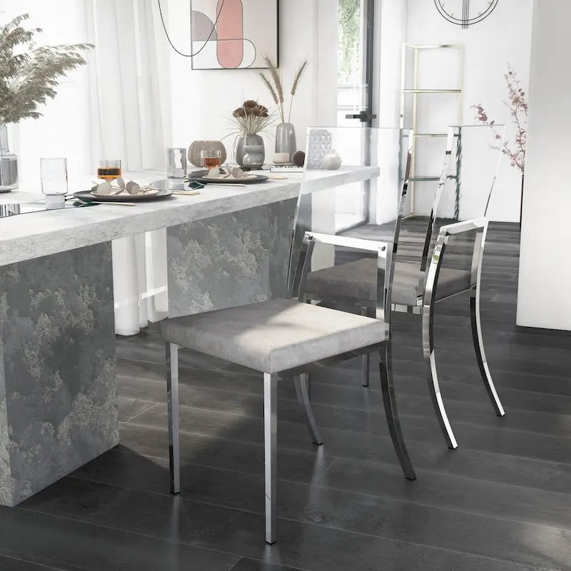 Brusartsi Modern Clear Acrylic Dining Chairs (Set of 2)
