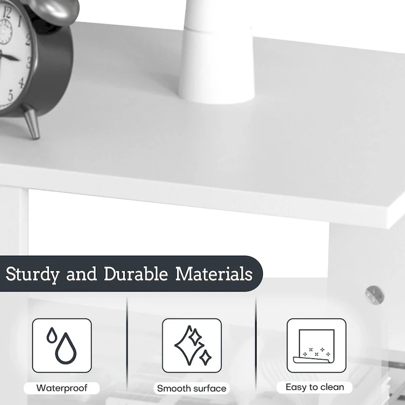 Modern 2-Tier Magic Cube Nightstands with Timeless Hollow Rectangle Design