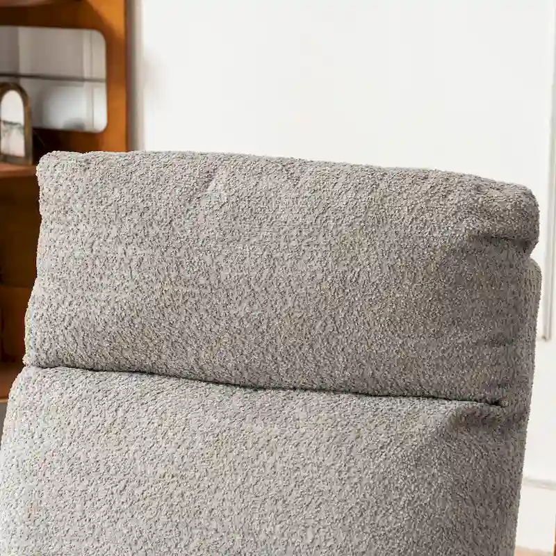 Accent Rocking Chair with Footrest High Back Rubber Wood Rocking Legs Bedroom Living Space