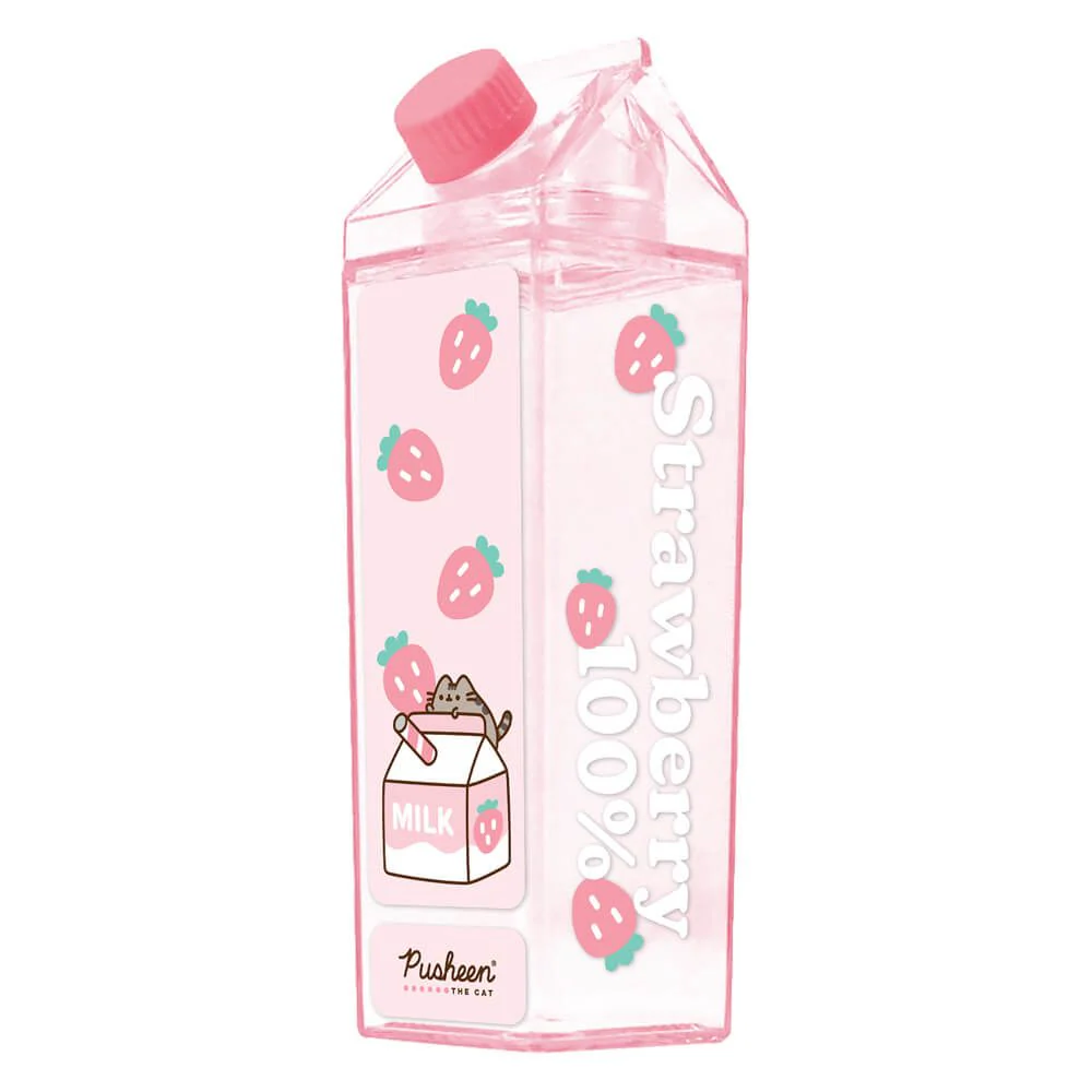 Pusheen Sips: Strawberry Drink Carton Bottle