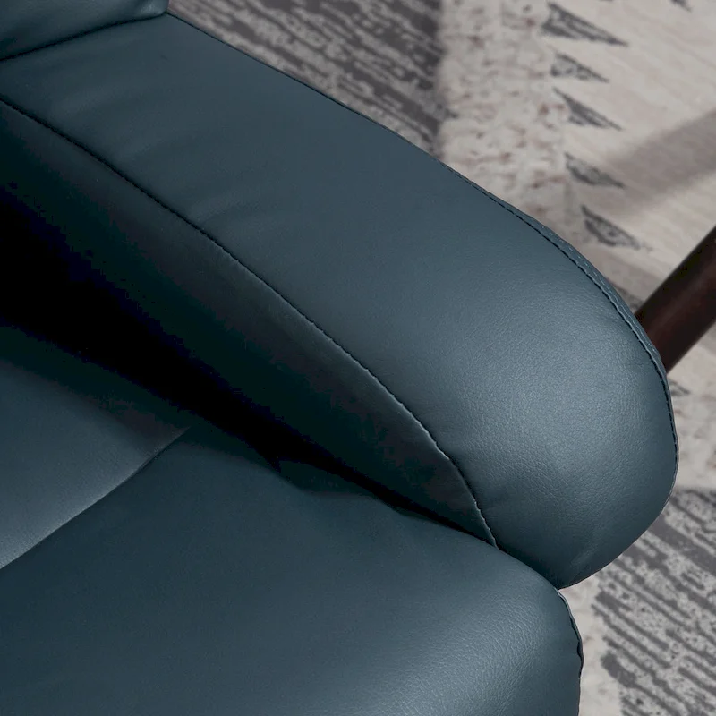 HOMCOM Massage Recliner Chair with Ottoman, 360 Swivel Recliner and Footstool, PU Leather Reclining Chair, Gray