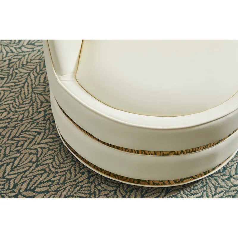 Swivel Chair, 360 Swivel Accent Chair, Faux Leather Barrel Chair Club Chair, Padded Single Chair