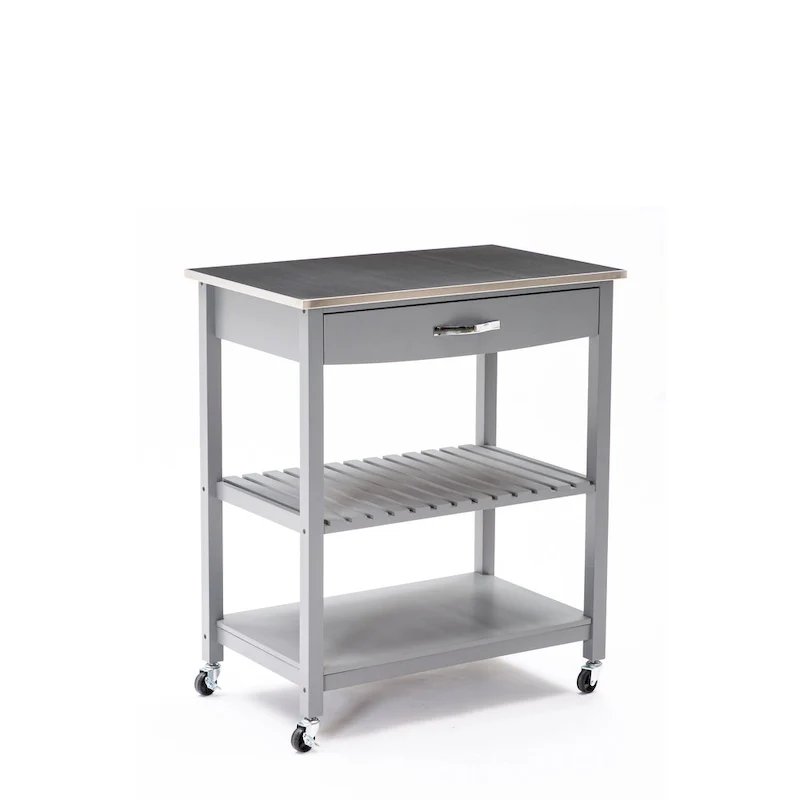 Holland Kitchen Cart With Stainless Steel Top