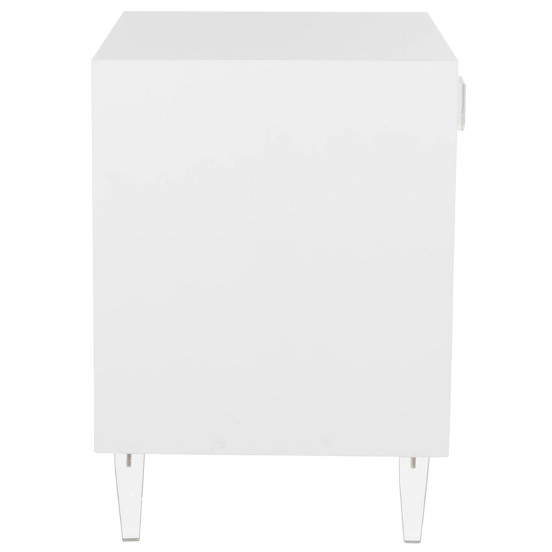 SAFAVIEH Couture Myrthe Eglomise Side Table- White - 24 W x 18 L x 25 H - 24Wx18Dx25H