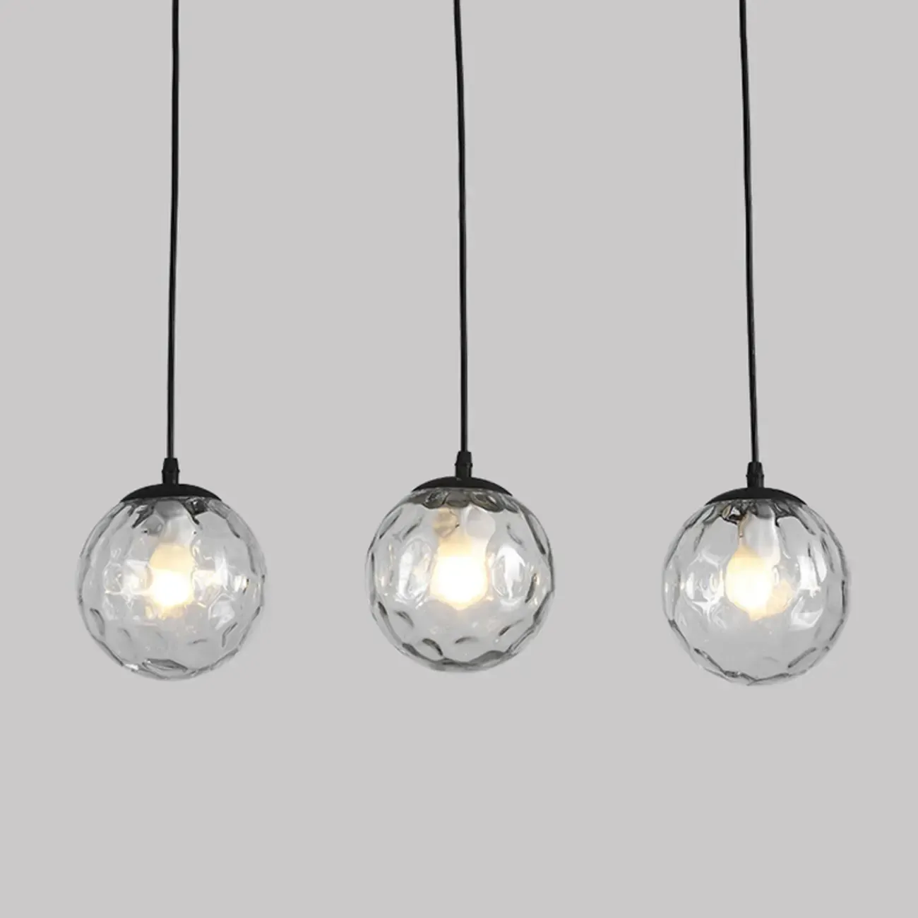 3 Lights Modern Glass Globe Island Pendant Light