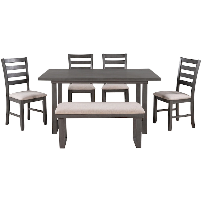 5-piece Farmhouse Dining Set Rectangular Table Chair