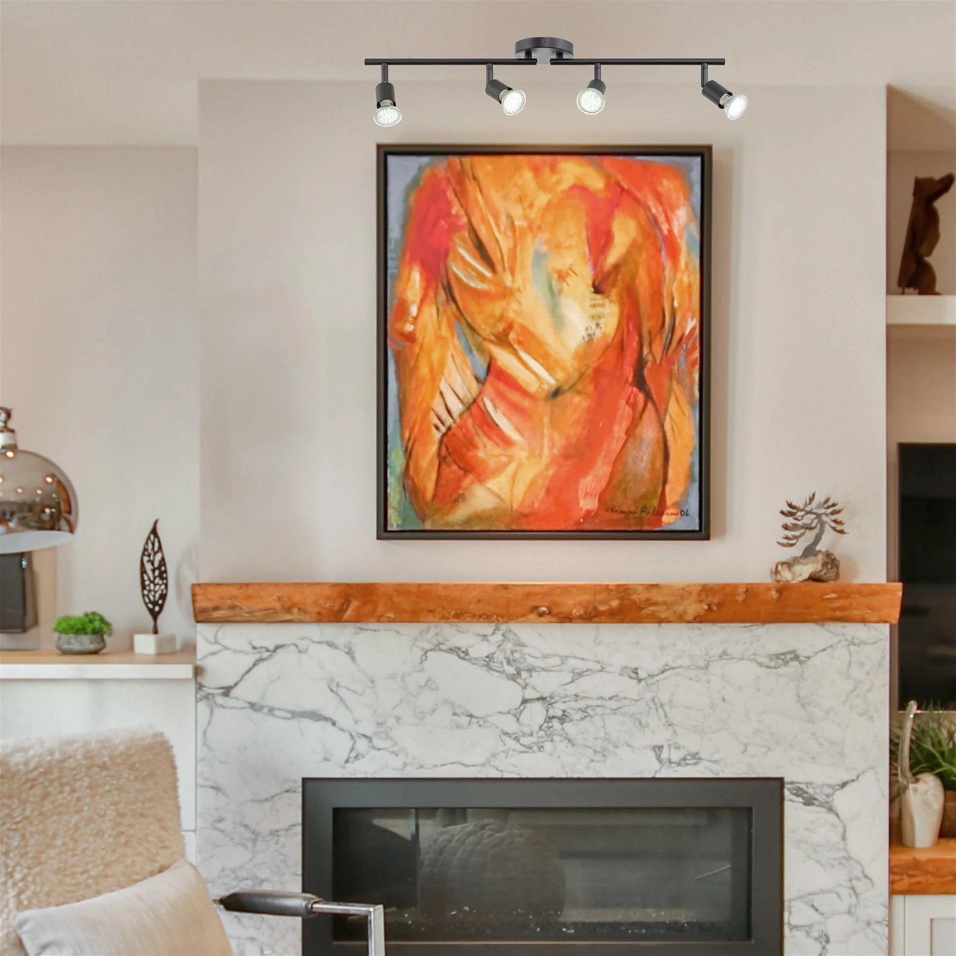 Langford 27 Modern 4-Light Directional Track Wall / Ceiling Light