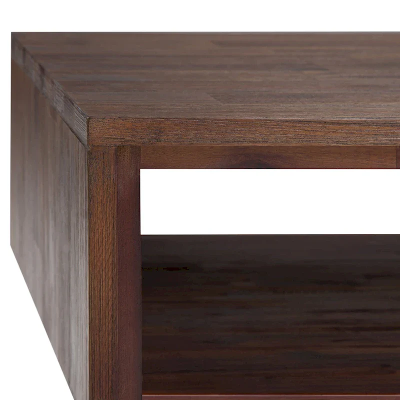 WYNDENHALL Mitchell SOLID WOOD & Metal 48 inch Wide Rectangle Modern Coffee Table - 48 W x 22 D x 18 H