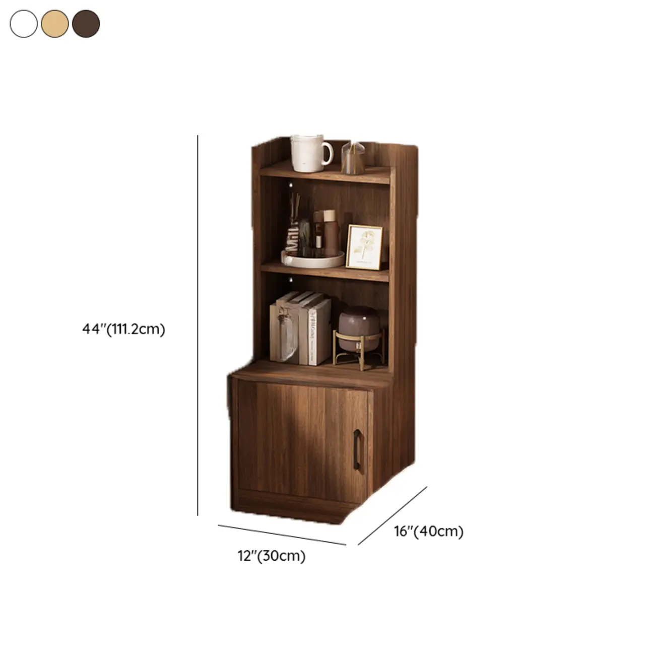 Multi-functional Wooden 5-Shelf Closed Back White Bookcase