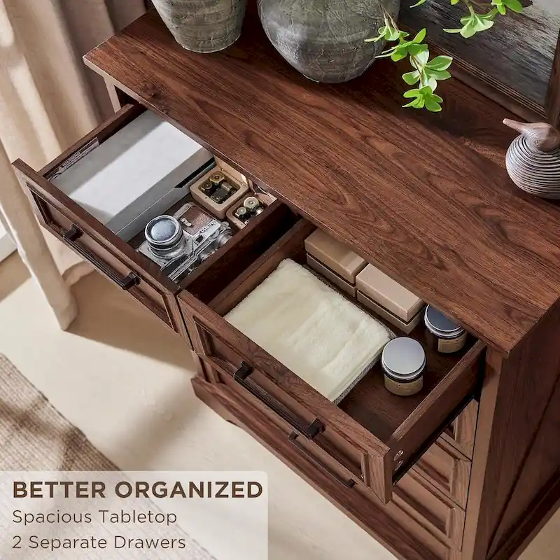 Farmhouse 6 Drawers Dresser Chests, Wood Rustic Chest of Drawers