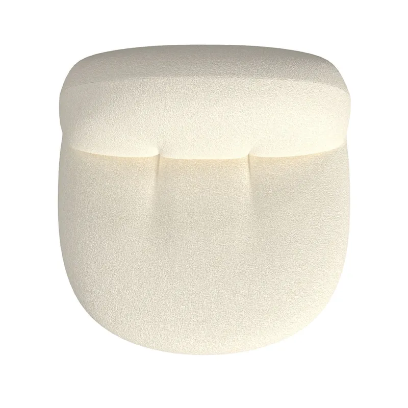 HomePop Armless Cloud Swivel Chair- White Sherpa