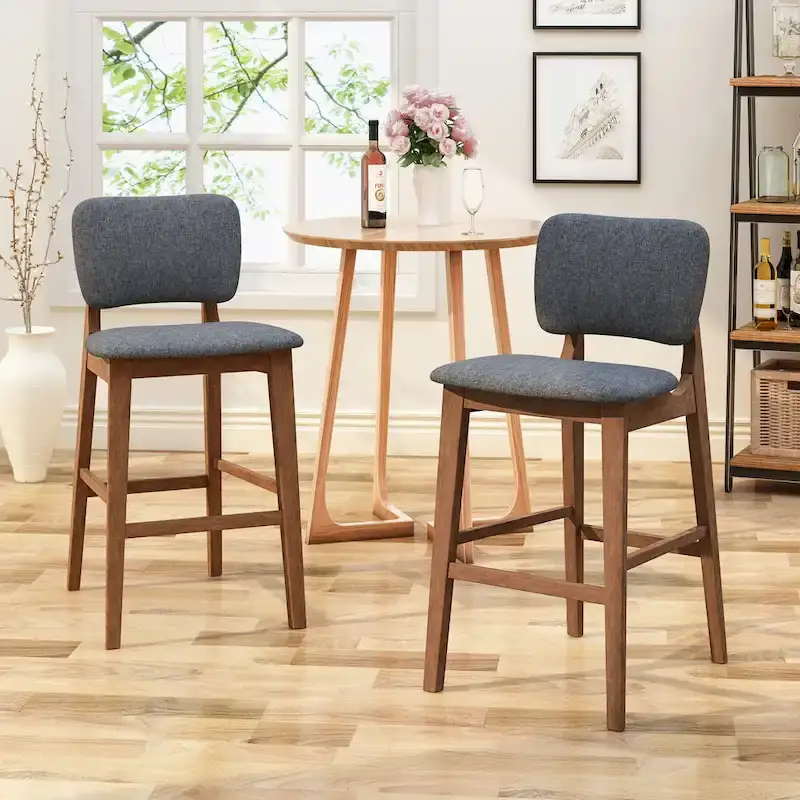 42-in. Upholstered-seat Wood Bar Chairs (Set of 2)