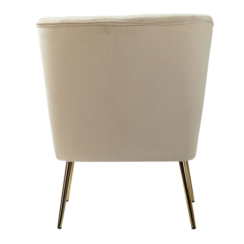 Monica Living Room Armless Accent Comfy Chair with Tufted Back and Metal Legs by HULALA HOME