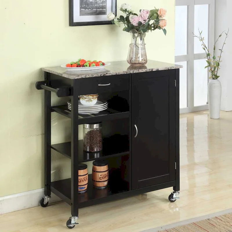 Ringsby Wooden 3-shelf Kitchen Cart