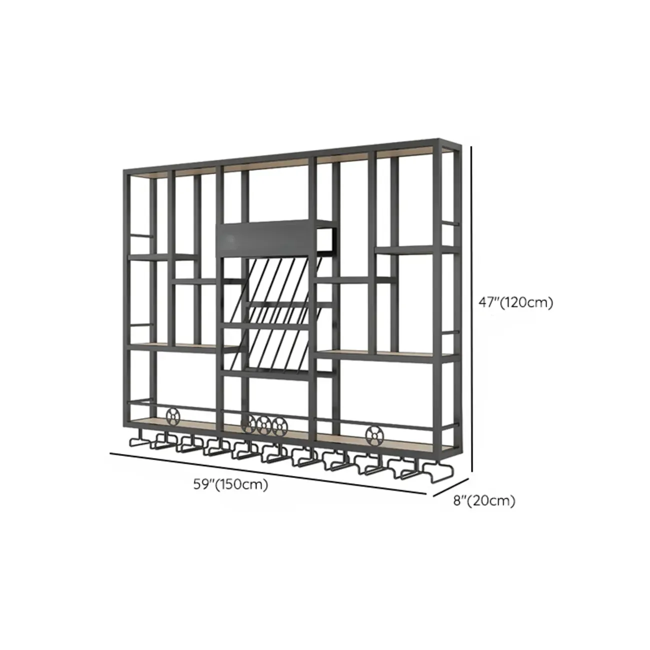 Wall-Mounted Metal Industrial Display Wine Rack