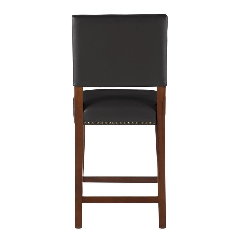 Linon Durlesti 24-inch Black Faux Leather Counter Stool