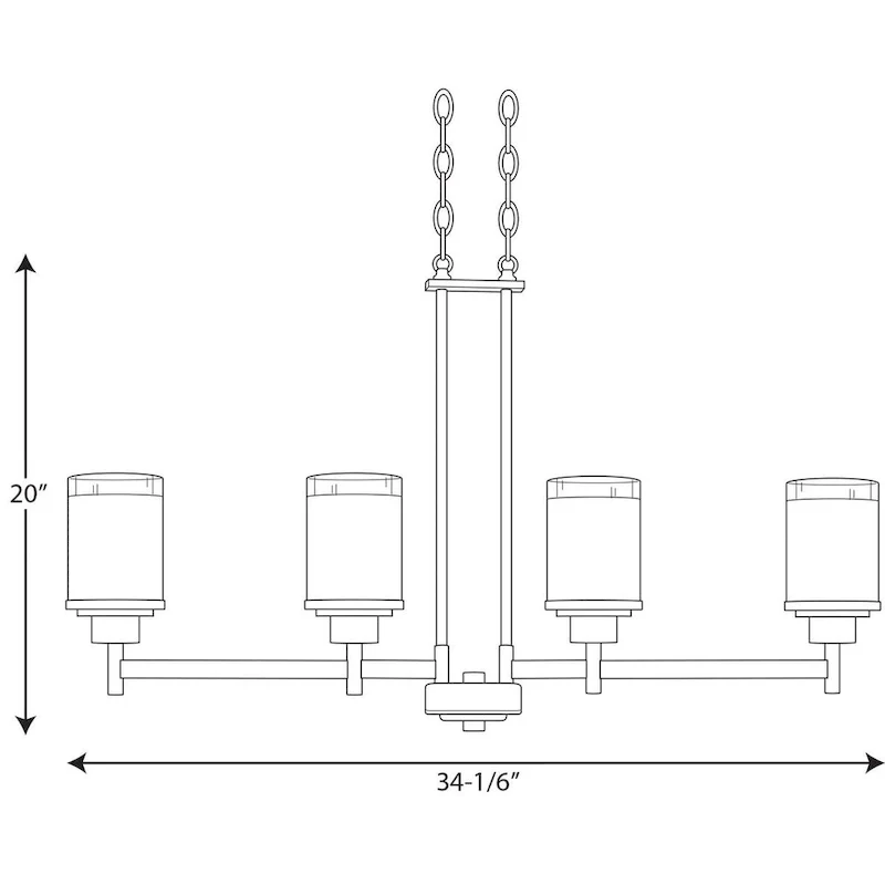 Progress Lighting Alexa 4-light Linear Chandelier - N/A