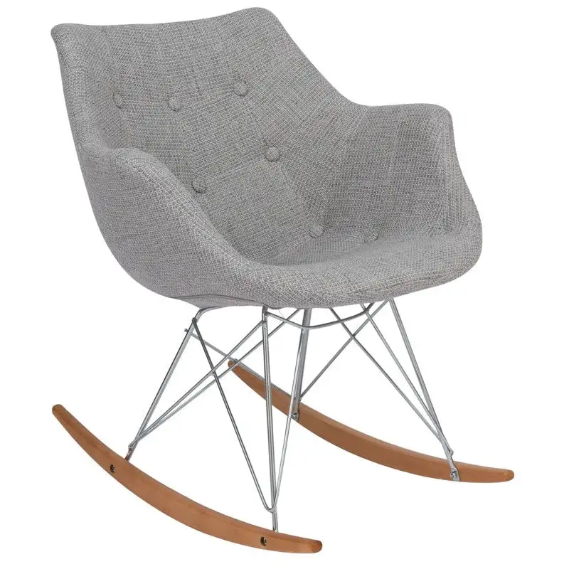 Polyester Upholstered Rocking Nursing Chair - Modern Accent Armchair for Home, Living Room, Bedroom